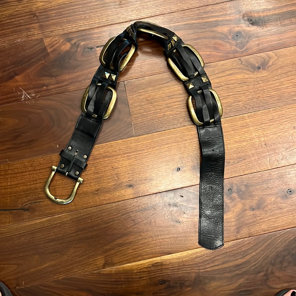 black leather belt